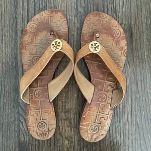 Tory Burch Leather Thora Thong Sandals